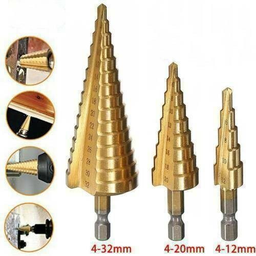 4-32mm Drill Bit Step Cone Drill Titanium Steel Metal Hole Saw Cutter