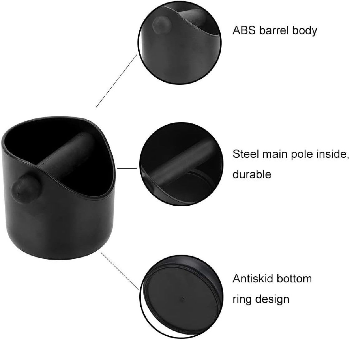 Coffee Knock Box Shock-Absorbent Durable Barista Style Knock Box