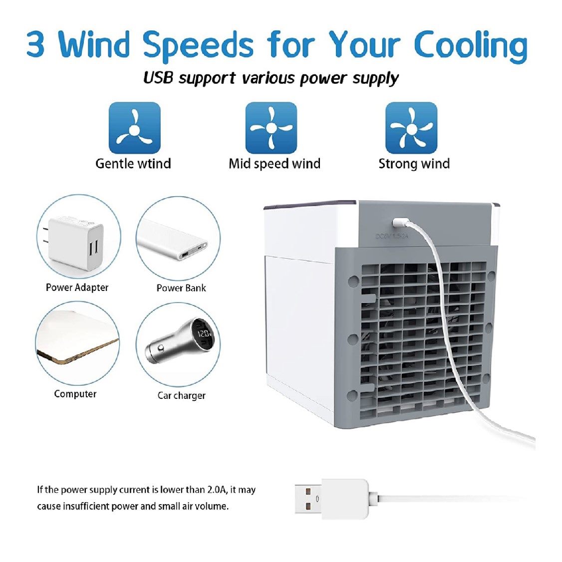 Portable Standing Fan Portable Air Conditioner Mini Ice Cooling Fan Portable Standing Fan Portable Air Conditioner Mini Ice Cooling Fan
