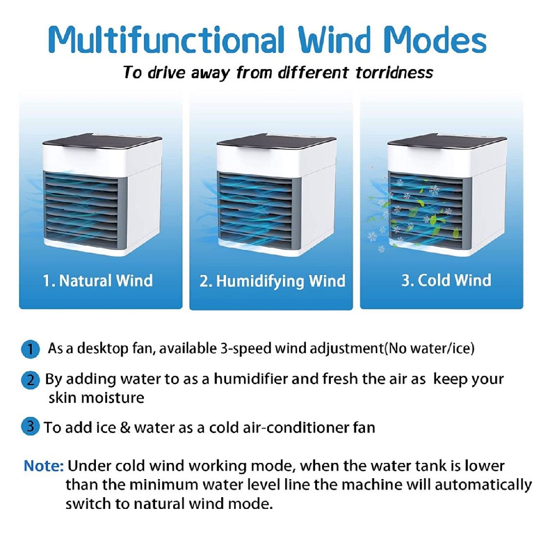 Portable Standing Fan Portable Air Conditioner Mini Ice Cooling Fan Portable Standing Fan Portable Air Conditioner Mini Ice Cooling Fan