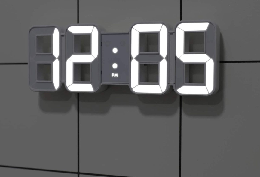 Large 3D LED Digital Wall Clock LED White Light Nightlight Decor Clocks