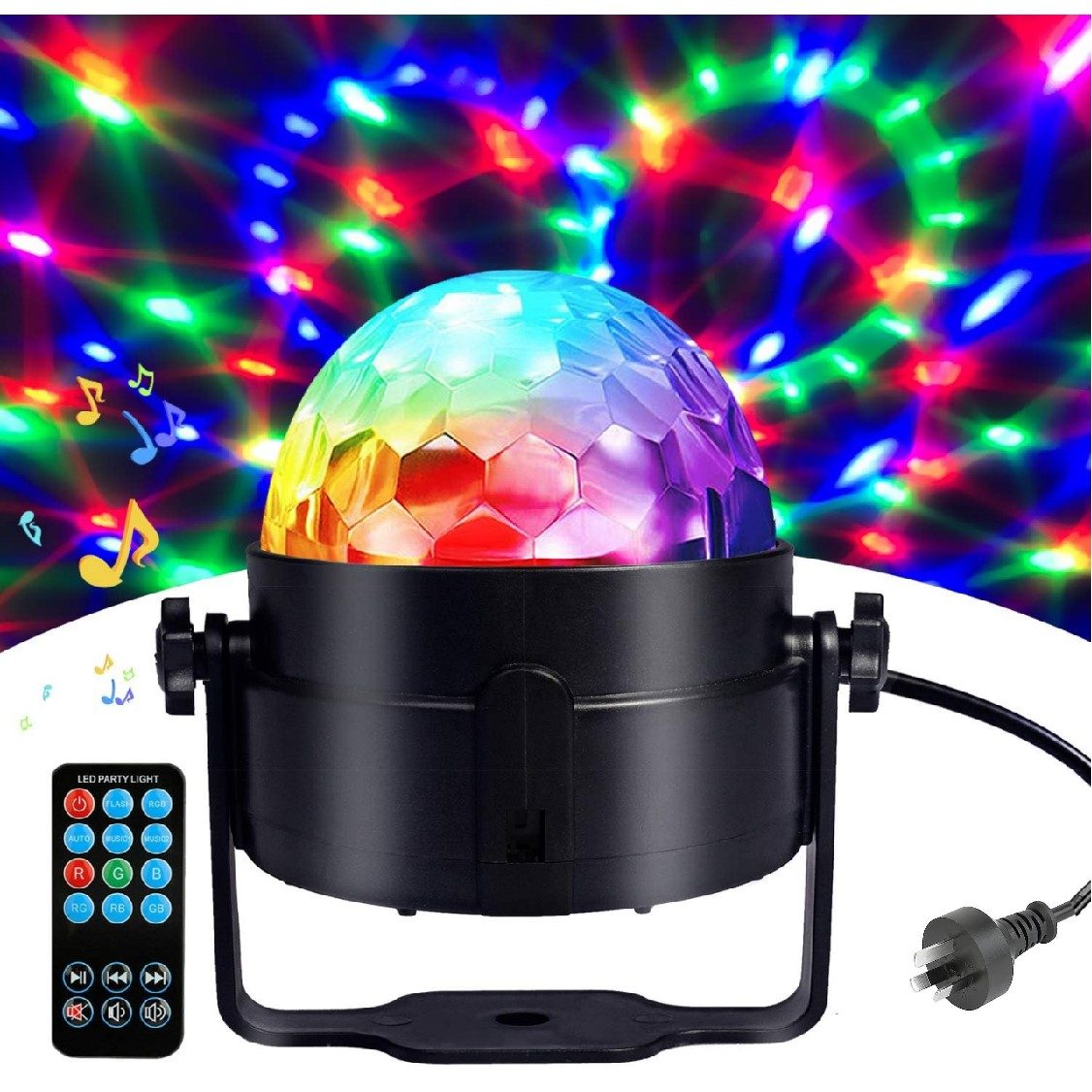 Party Lights Remote Control Disco Ball Strobe RGB Light Sound Activated Party Lights Remote Control Disco Ball Strobe RGB Light Sound Activated
