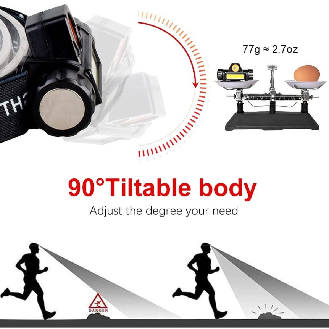 Rechargeable LED Head Torch Super Bright & Lightweight Rechargeable LED Head Torch Super Bright & Lightweight