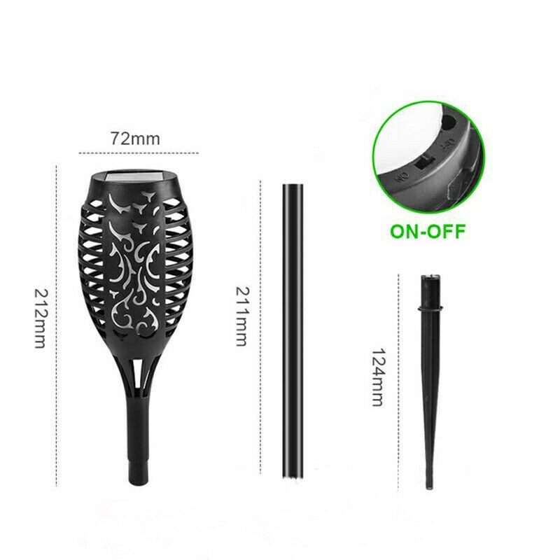 Solar Lights 2Pcs LED Flame Light Torch