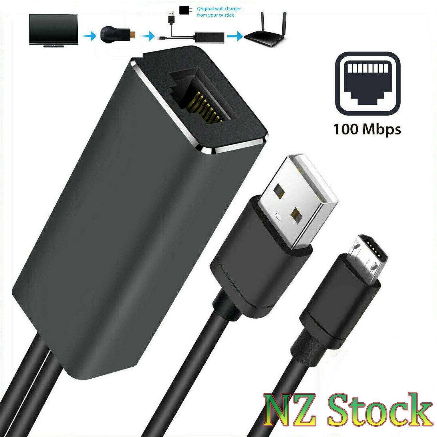 Micro USB to RJ45 Ethernet Network Adapter for Firestick, Fire TV, Chromecast