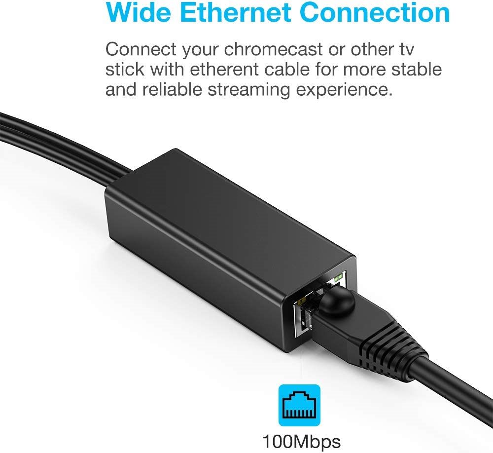 Micro USB to RJ45 Ethernet Network Adapter for Firestick, Fire TV, Chromecast