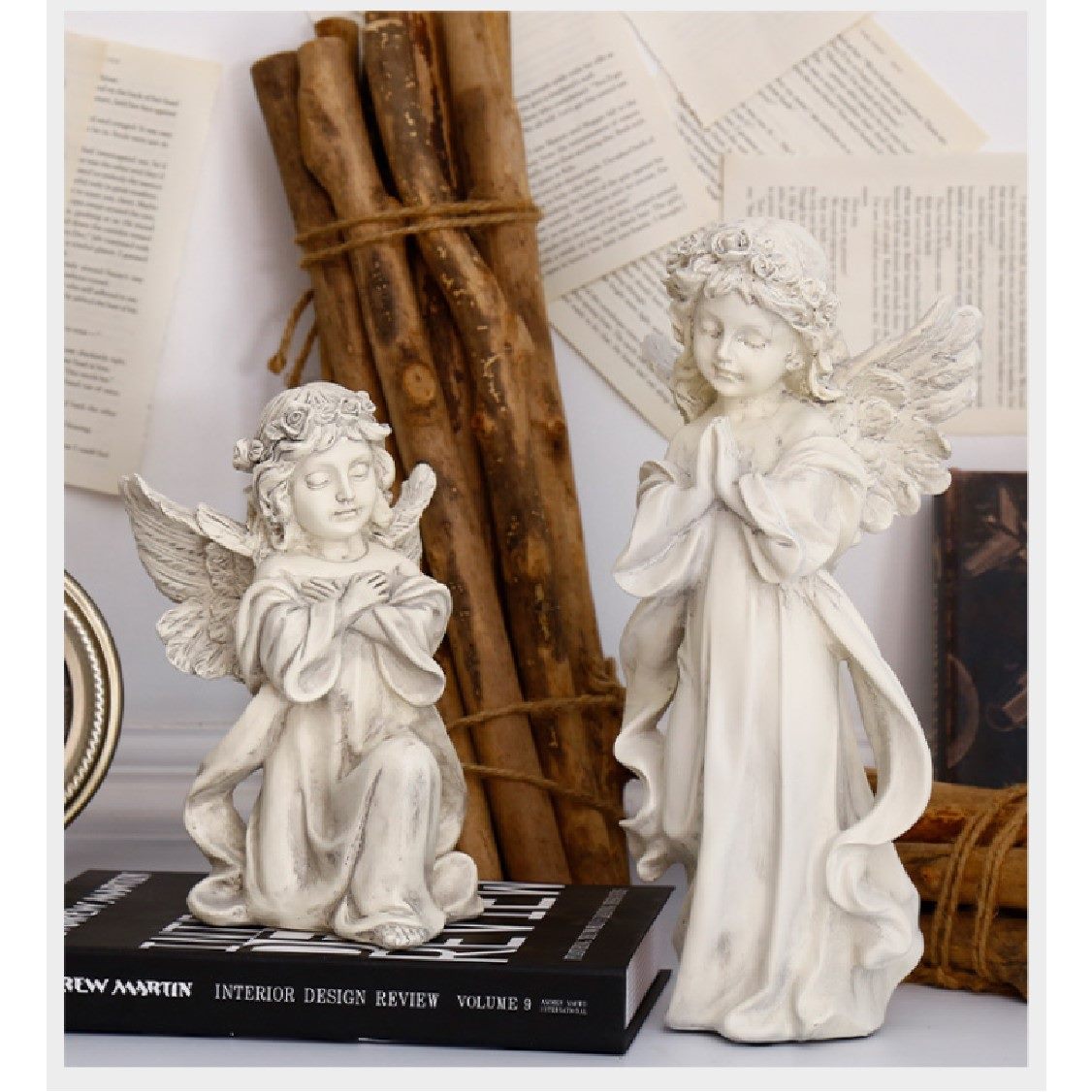 Ancient Ivory Angel Sculpture Ornament Resin Bust Statue Home Decor Ancient Ivory Angel Sculpture Ornament Resin Bust Statue Home Decor