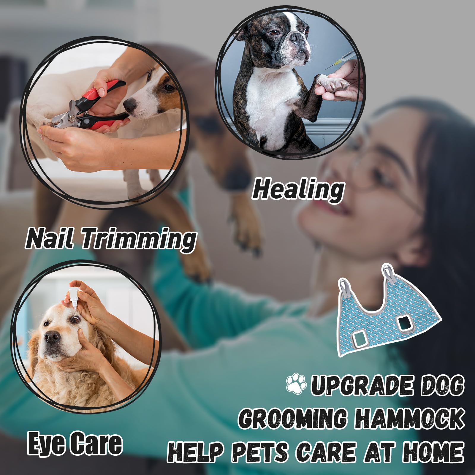 Dog Grooming Hammock Harness Relaxation Pet Grooming Hammock -M Size