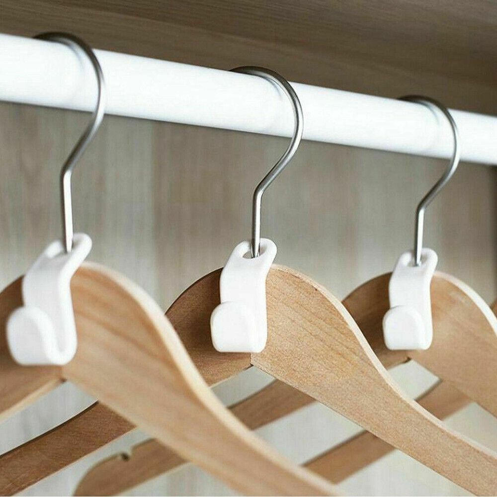 50Pcs Space Saving Cloth Hanger Closet Clothes Storage Bag Bin Box Organizers