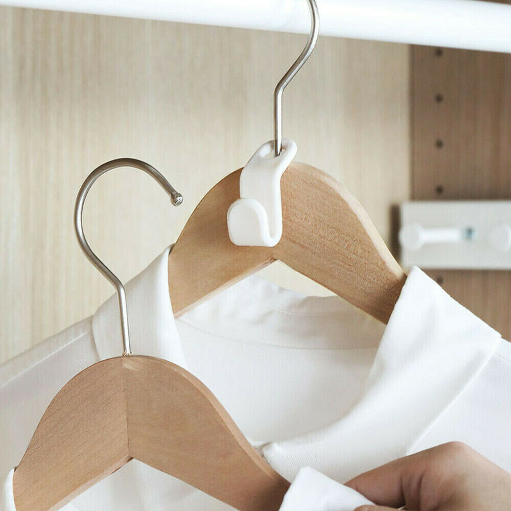 50Pcs Space Saving Cloth Hanger Closet Clothes Storage Bag Bin Box Organizers