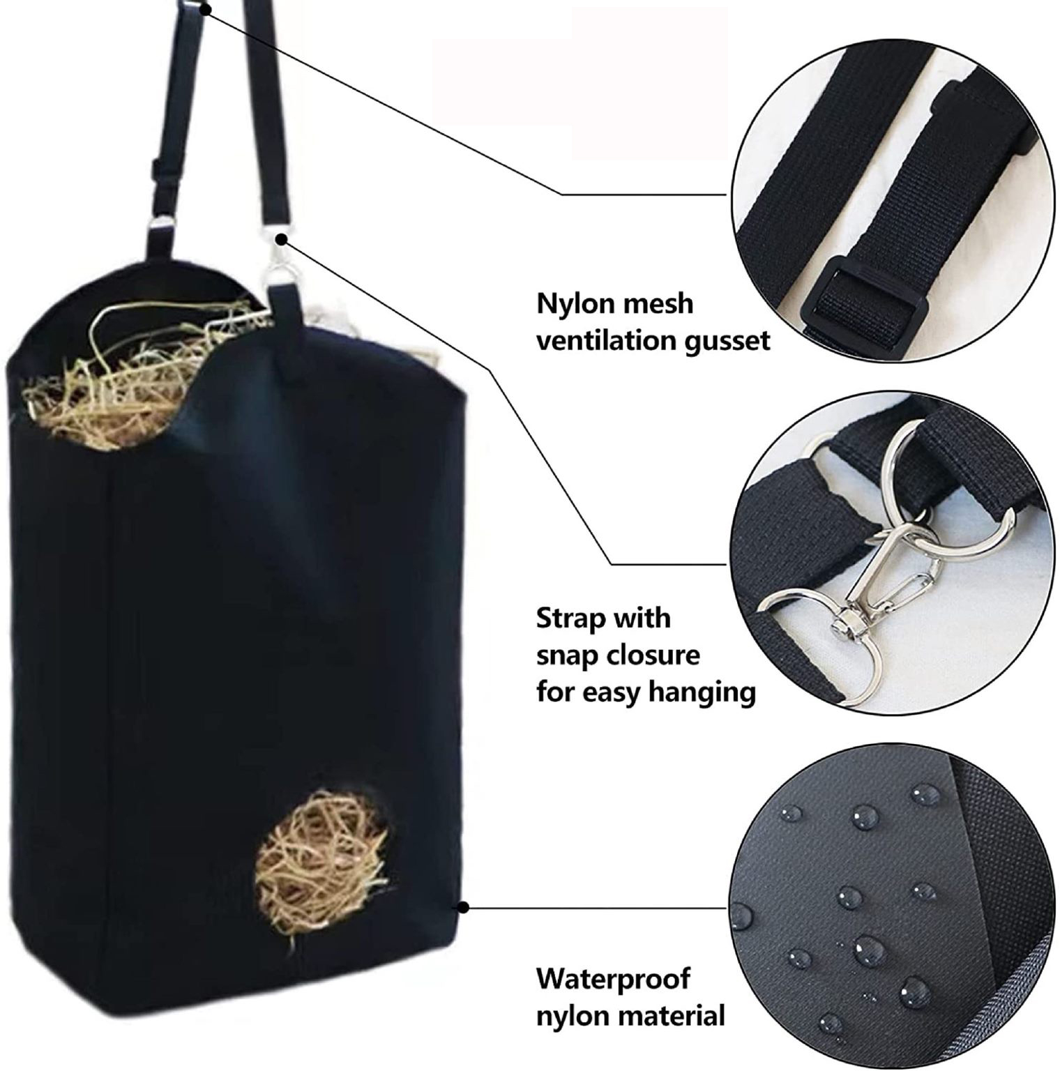 Horse Hay Bags Sturdy Feeding Hay Bag for Horses Sheep Feeder Horse Hay Bags Sturdy Feeding Hay Bag for Horses Sheep Feeder