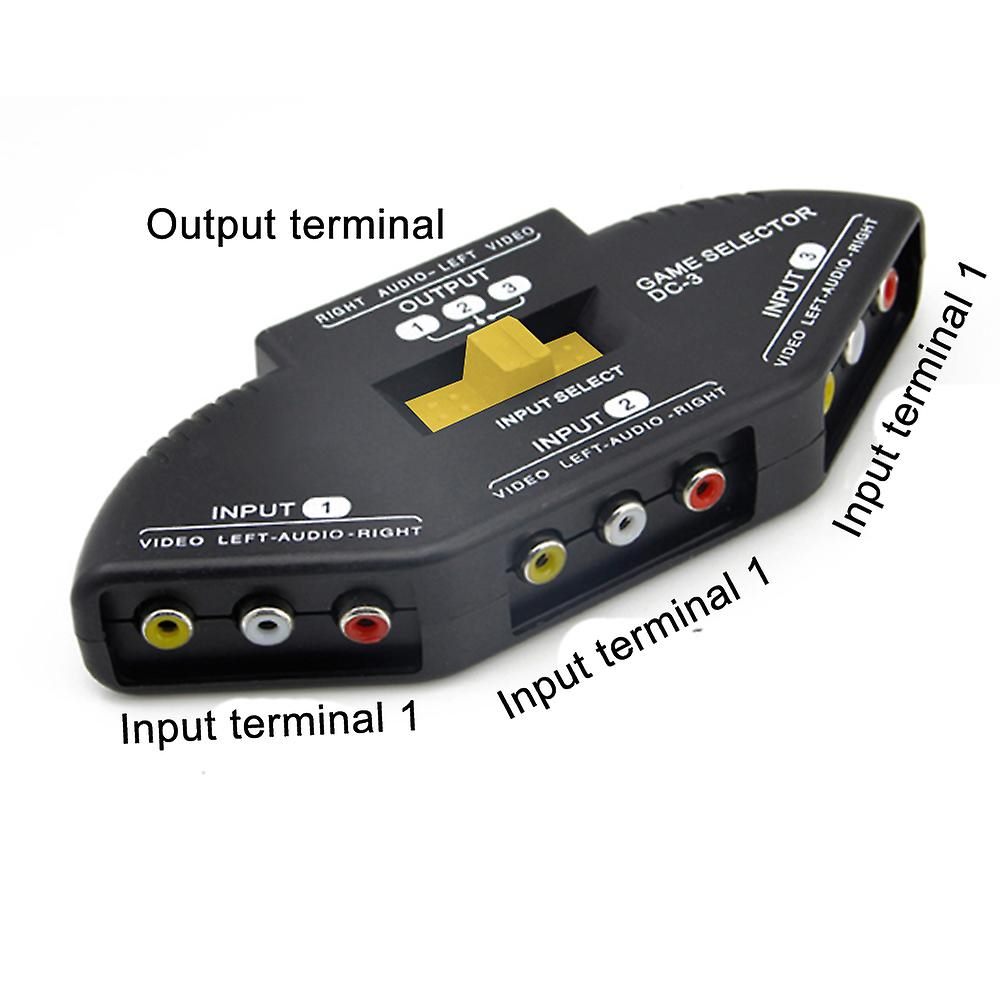 3 Way Audio Video AV RCA Switch Splitter