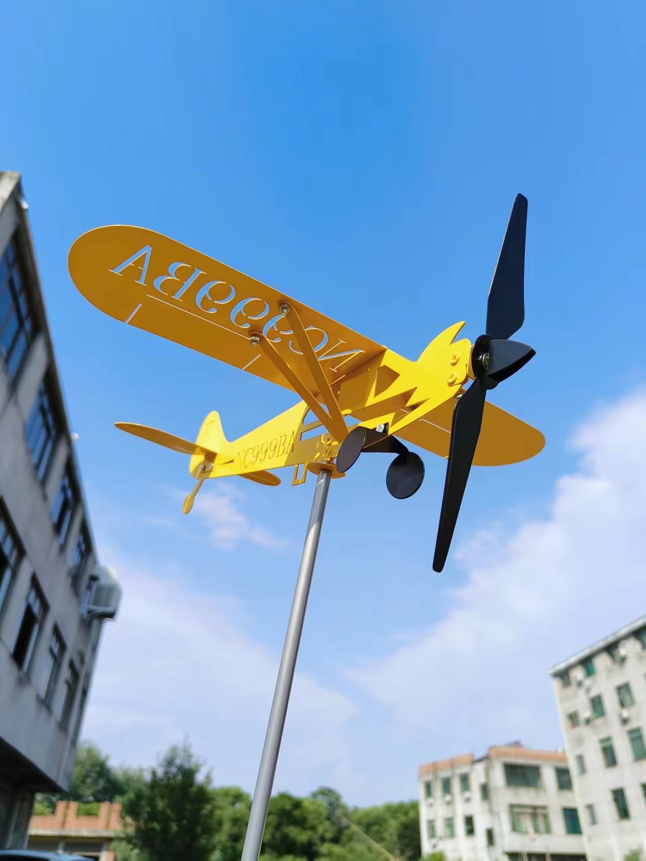 3D Airplane Metal Weather Vane Wind Spinners Garden Stake Decorations 3D Airplane Metal Weather Vane Wind Spinners Garden Stake Decorations