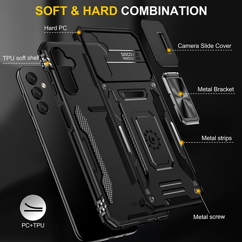 Samsung Galaxy A05s Case Heavy Duty Ring Rotate Kickstand Case Cover