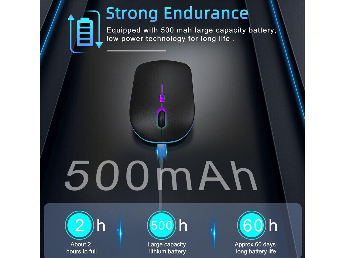 Wireless Mouse Rechargeable Bluetooth 2.4G