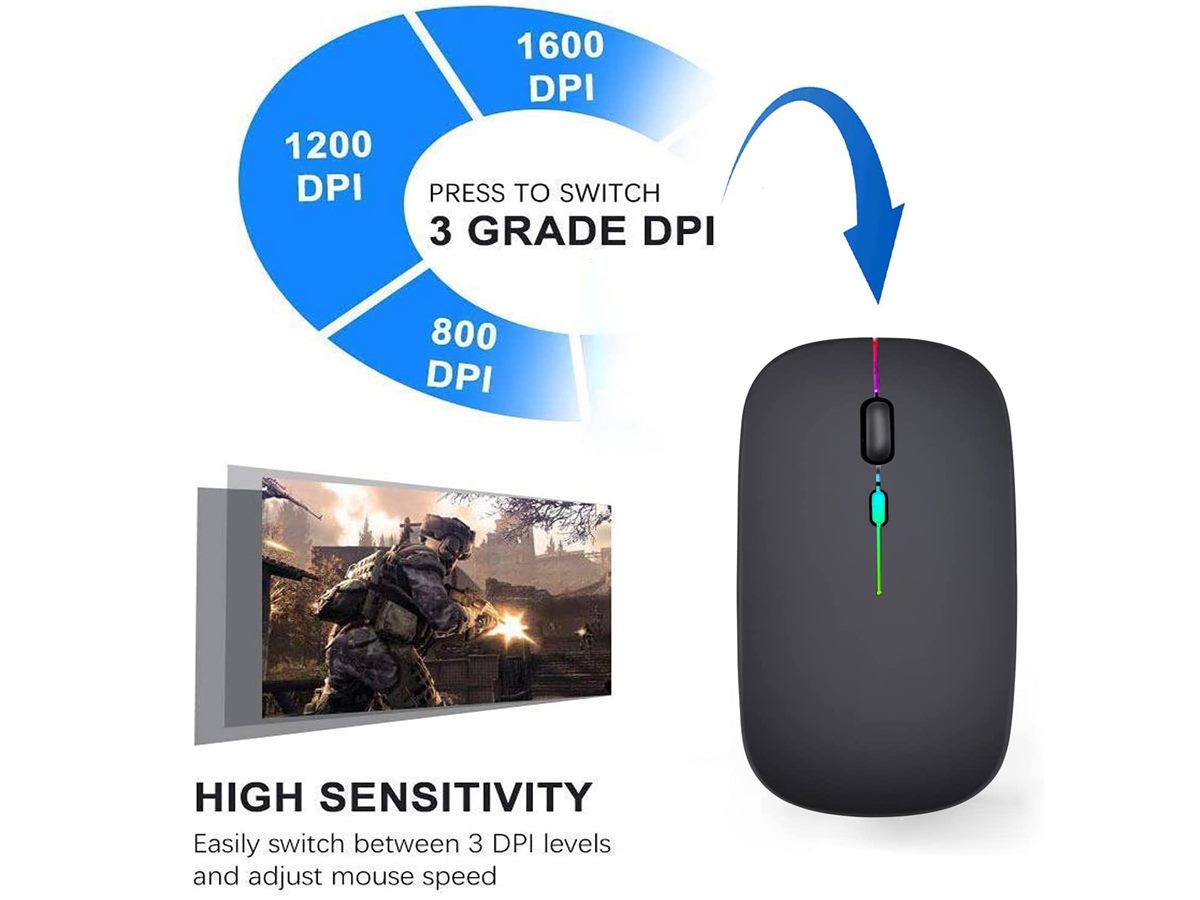 Wireless Mouse Rechargeable Bluetooth 2.4G