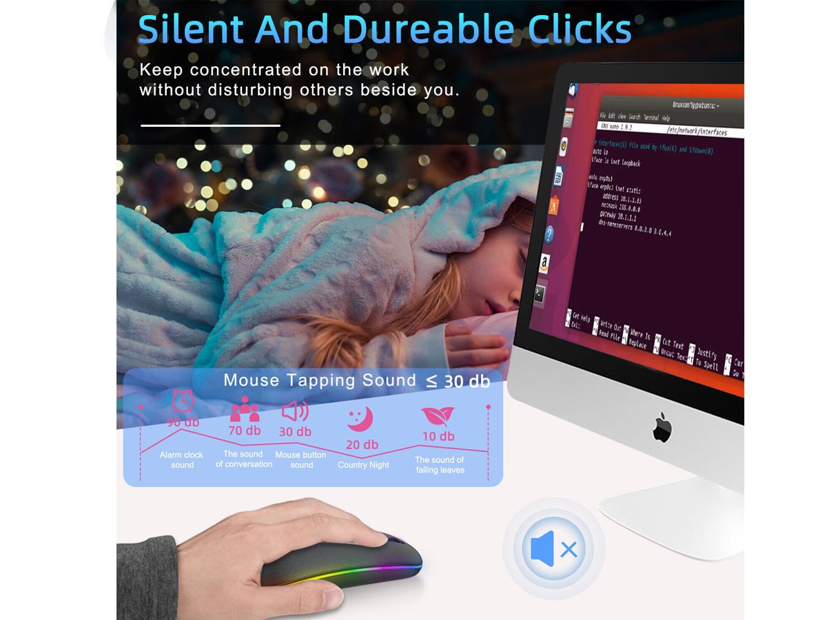 Wireless Mouse Rechargeable Bluetooth 2.4G