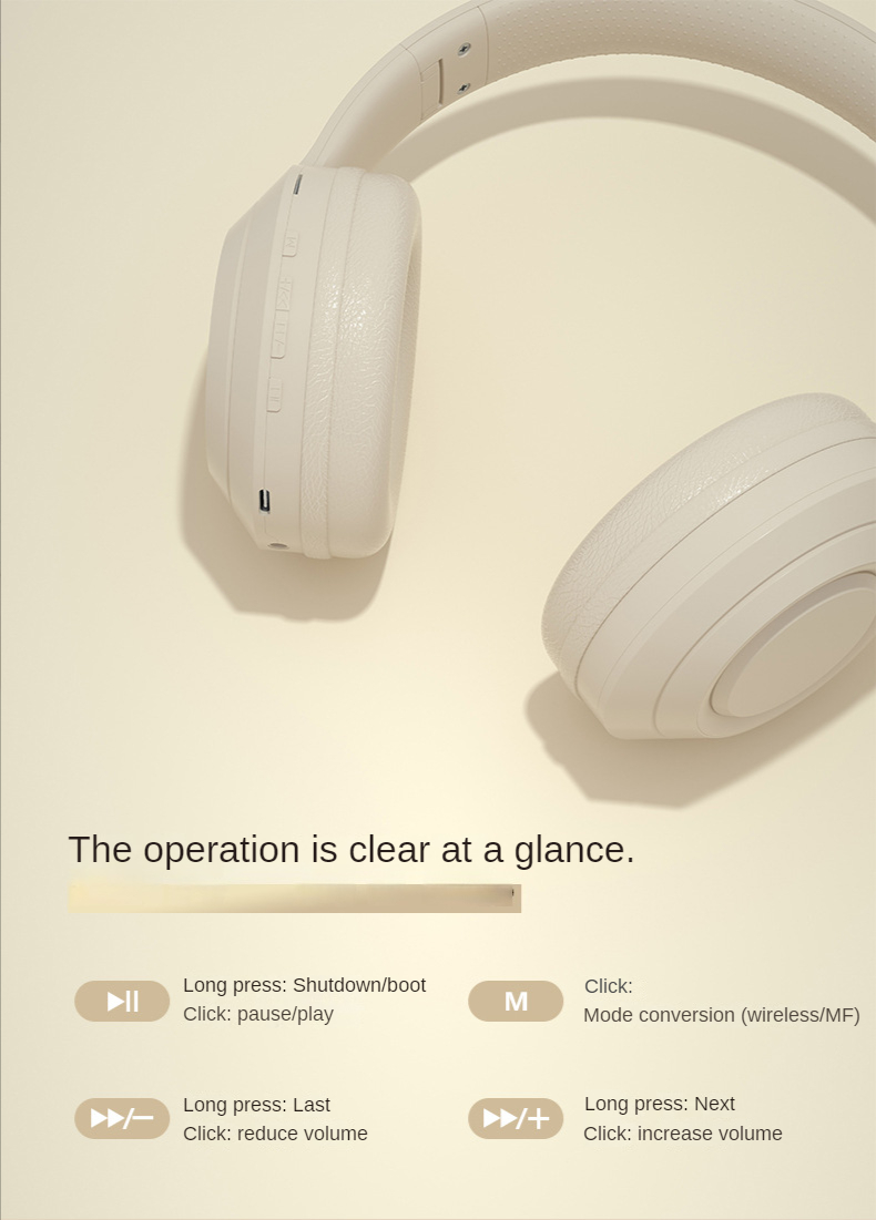 Bluetooth Headphone Wireless Noise-cancelling Headset