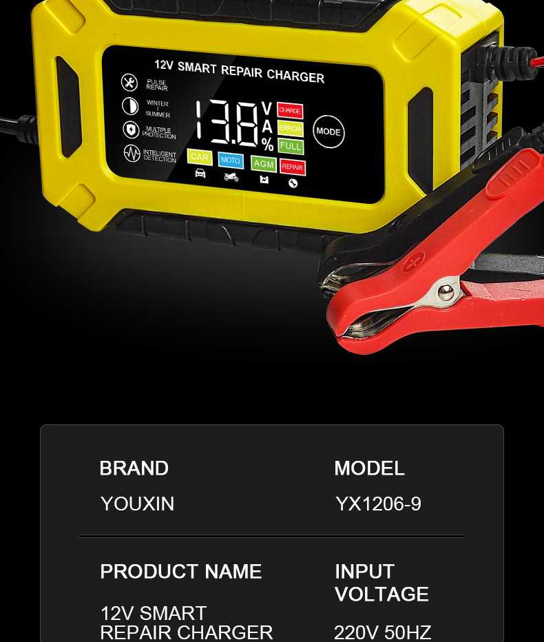 Car Battery Charger Battery Repair 12V 6A Car Battery Charger Battery Repair 12V 6A