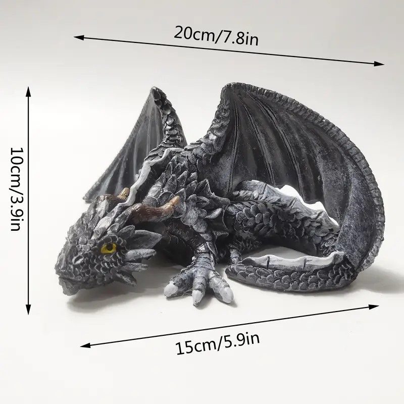Large Squatting Gothic Dragon Statue