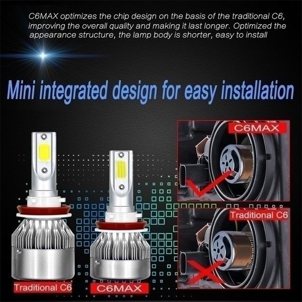 H8 H9 H11 LED Headlight Bulb Pair