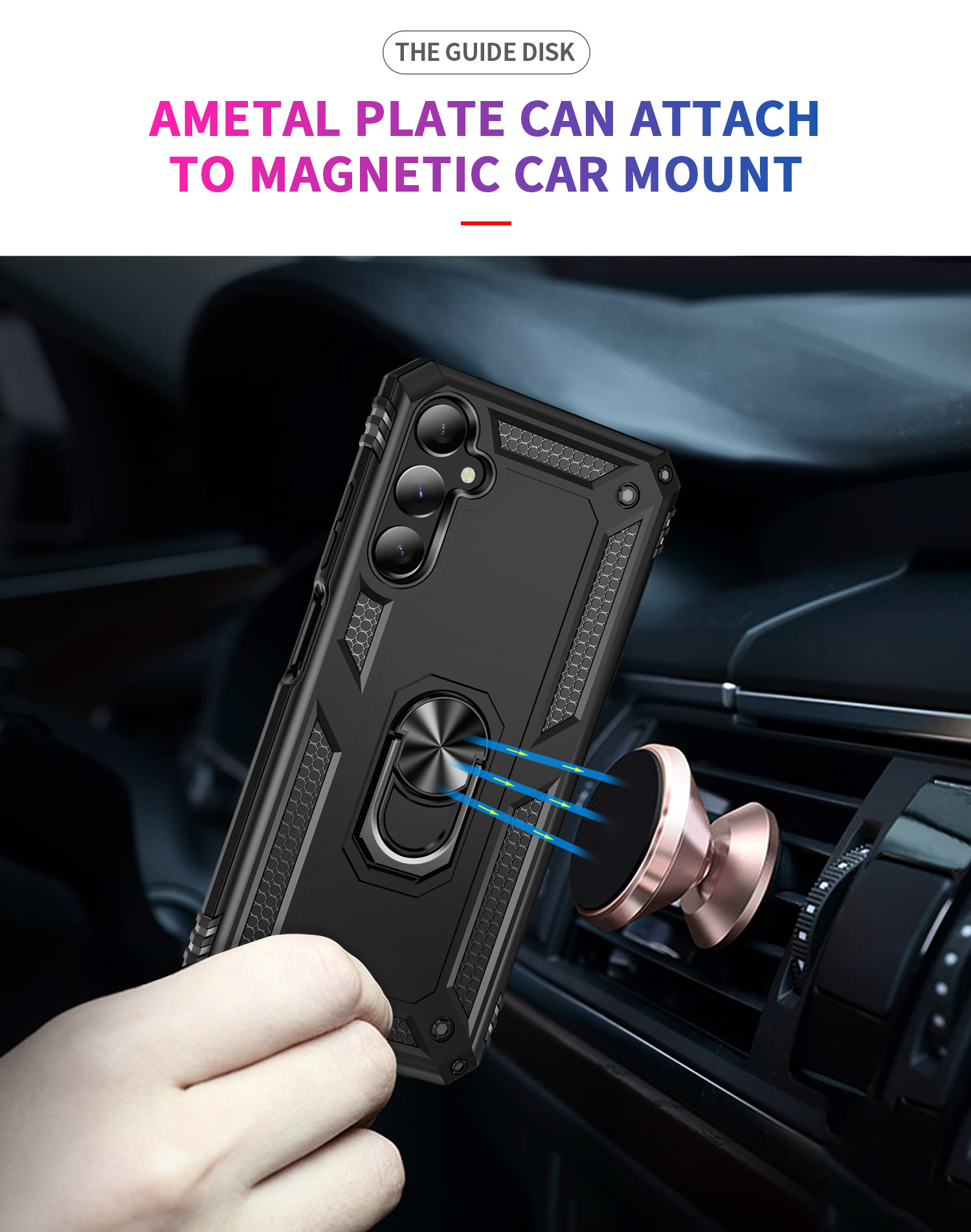 Samsung Galaxy A15 Case Heavy Duty Ring Rotate Kickstand Case Cover
