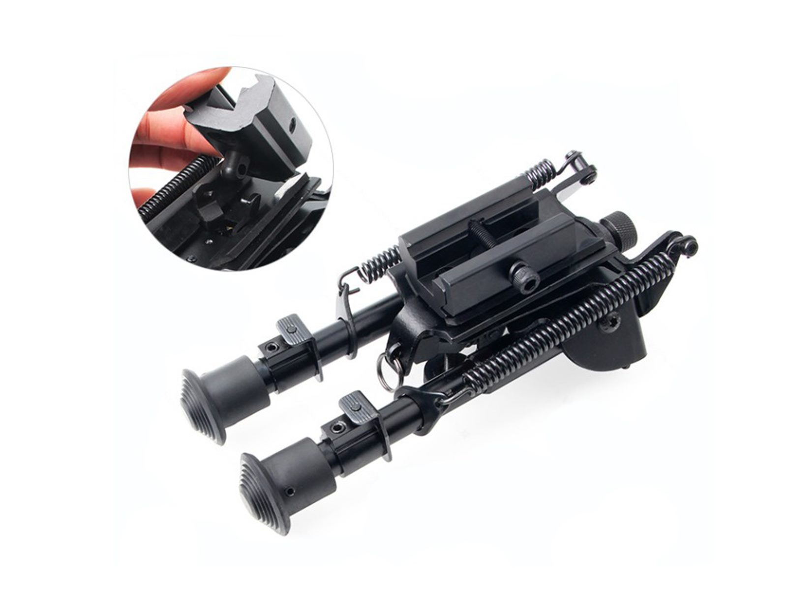 Adjustable Tactical Rifle Bipod Adjustable Spring Return with Adapter