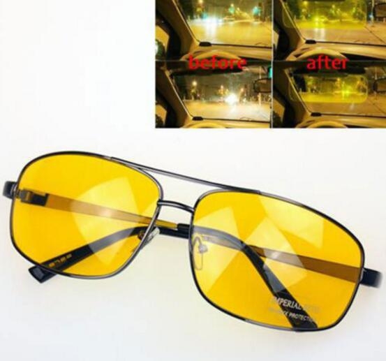 Mens Night View Vision Driving Drivers Anti-glare Glasses