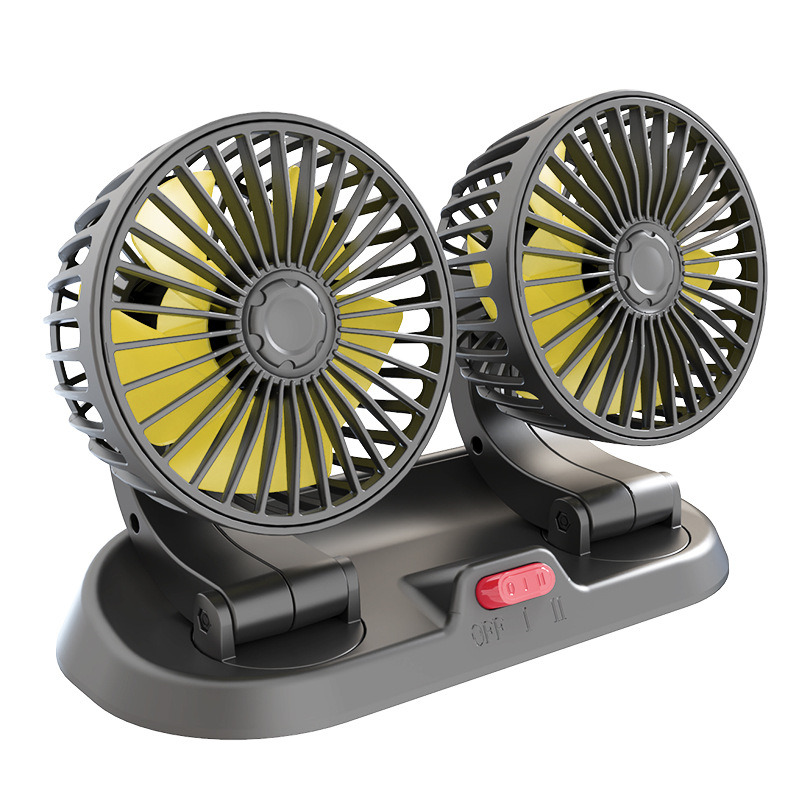 Car Fan Dual Head Vehicle Cooling Fan 12V