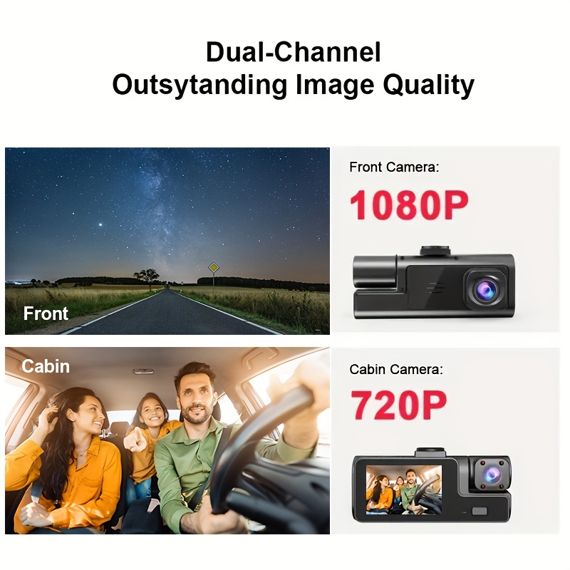 Dash Cam 1080P Front and Rear Night Vision Car Camera